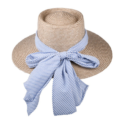 Sombrero Aries de paja de Brixton - Blanco Marfil-Azul