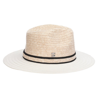 Sombrero Fedora Safari Bobbi de paja trenzada de Callanan - Blanco