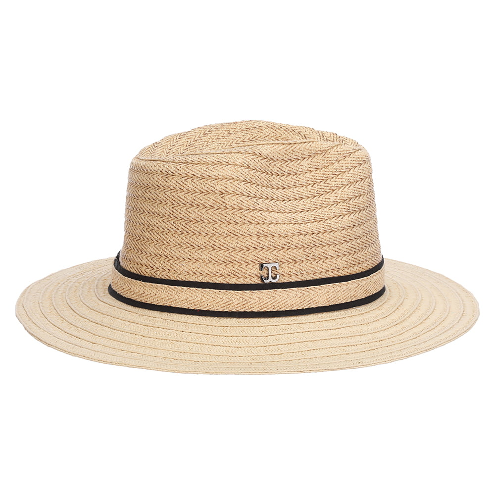 Sombrero Fedora Safari Bobbi de paja trenzada de Callanan - Natural