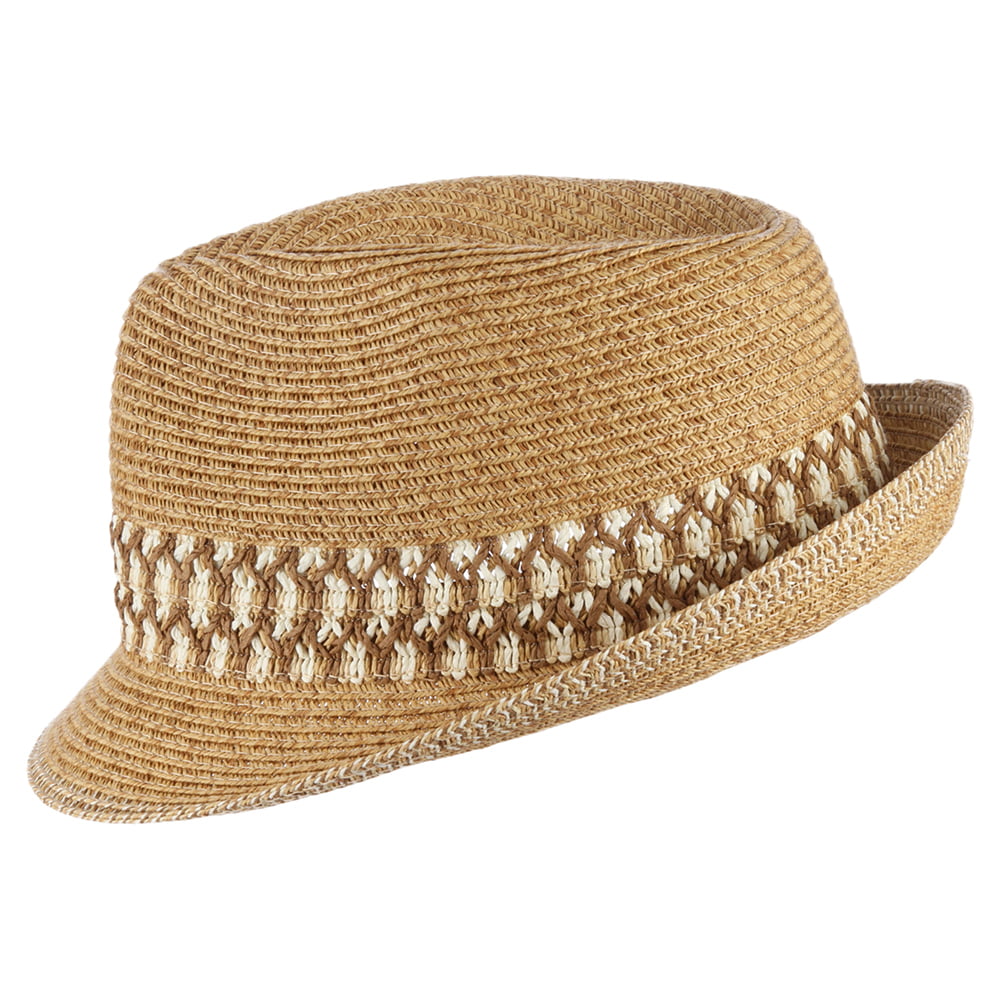 Sombrero Trilby de trenzado de paja de Scala - Natural