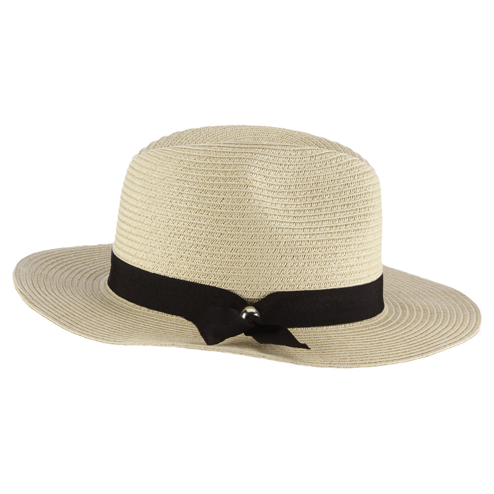 Sombrero Fedora Safari Beatty de Paja trenzada de Scala - Natural