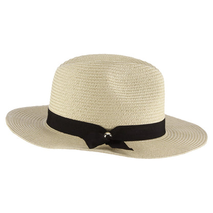 Sombrero Fedora Safari Beatty de Paja trenzada de Scala - Natural