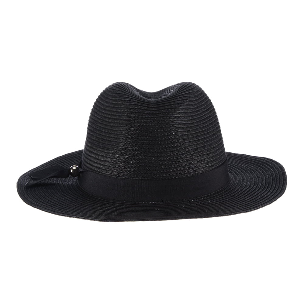 Sombrero Fedora Safari Beatty de Paja trenzada de Scala - Negro