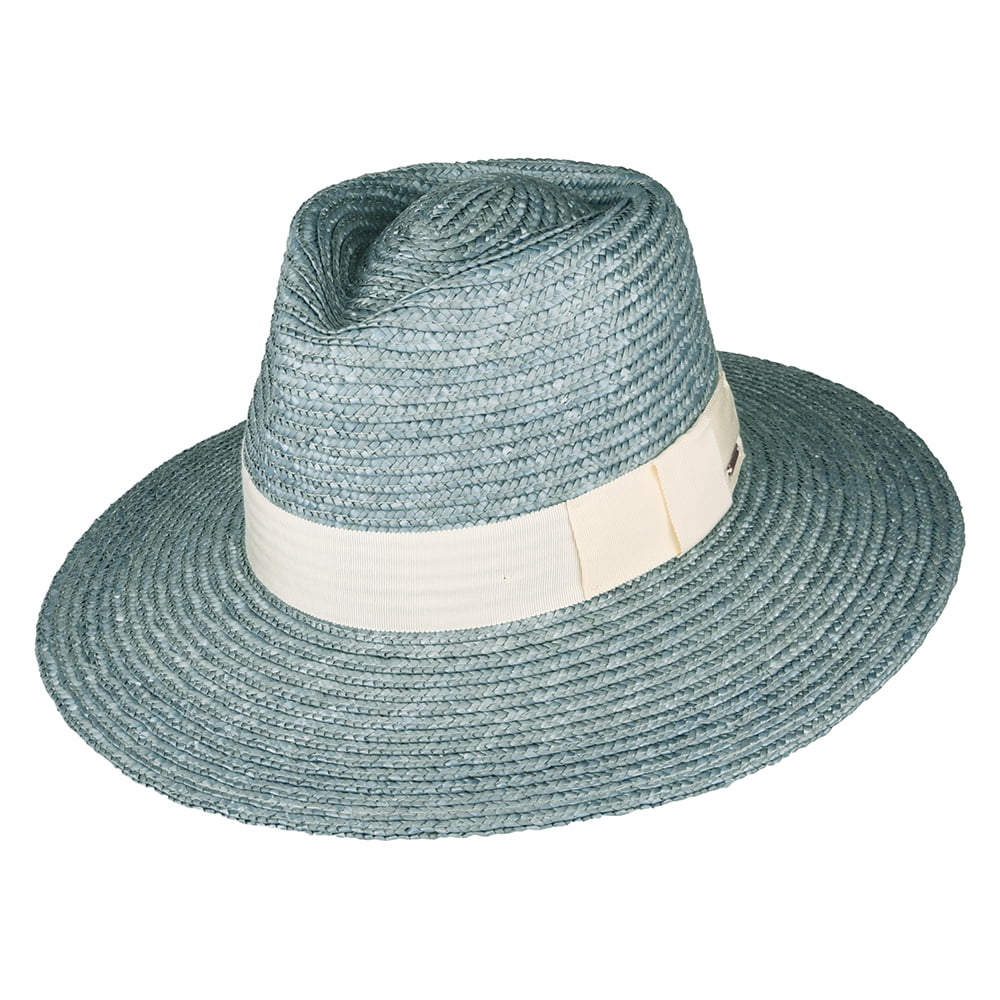 Sombrero de Sol Joanna Ala corta de paja de Brixton - Azul Ártico
