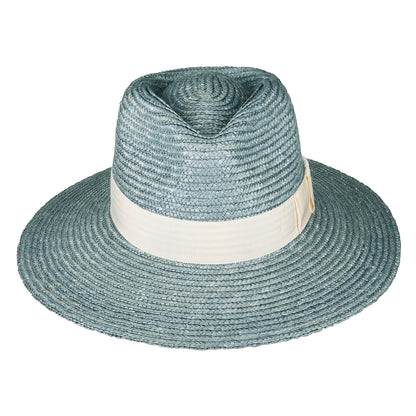 Sombrero de Sol Joanna Ala corta de paja de Brixton - Azul Ártico