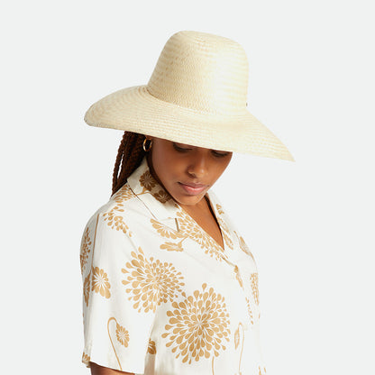 Sombrero de Sol Janae de ala ancha de paja toyo de Brixton - Natural