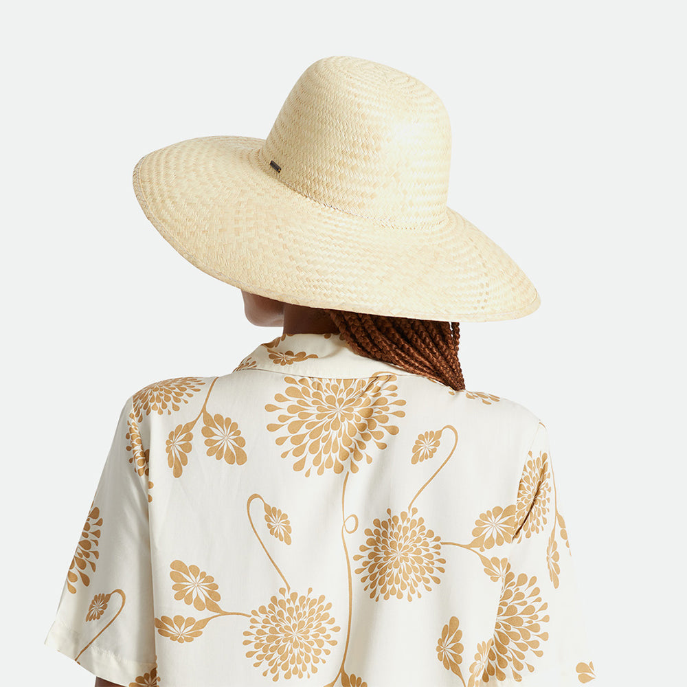 Sombrero de Sol Janae de ala ancha de paja toyo de Brixton - Natural
