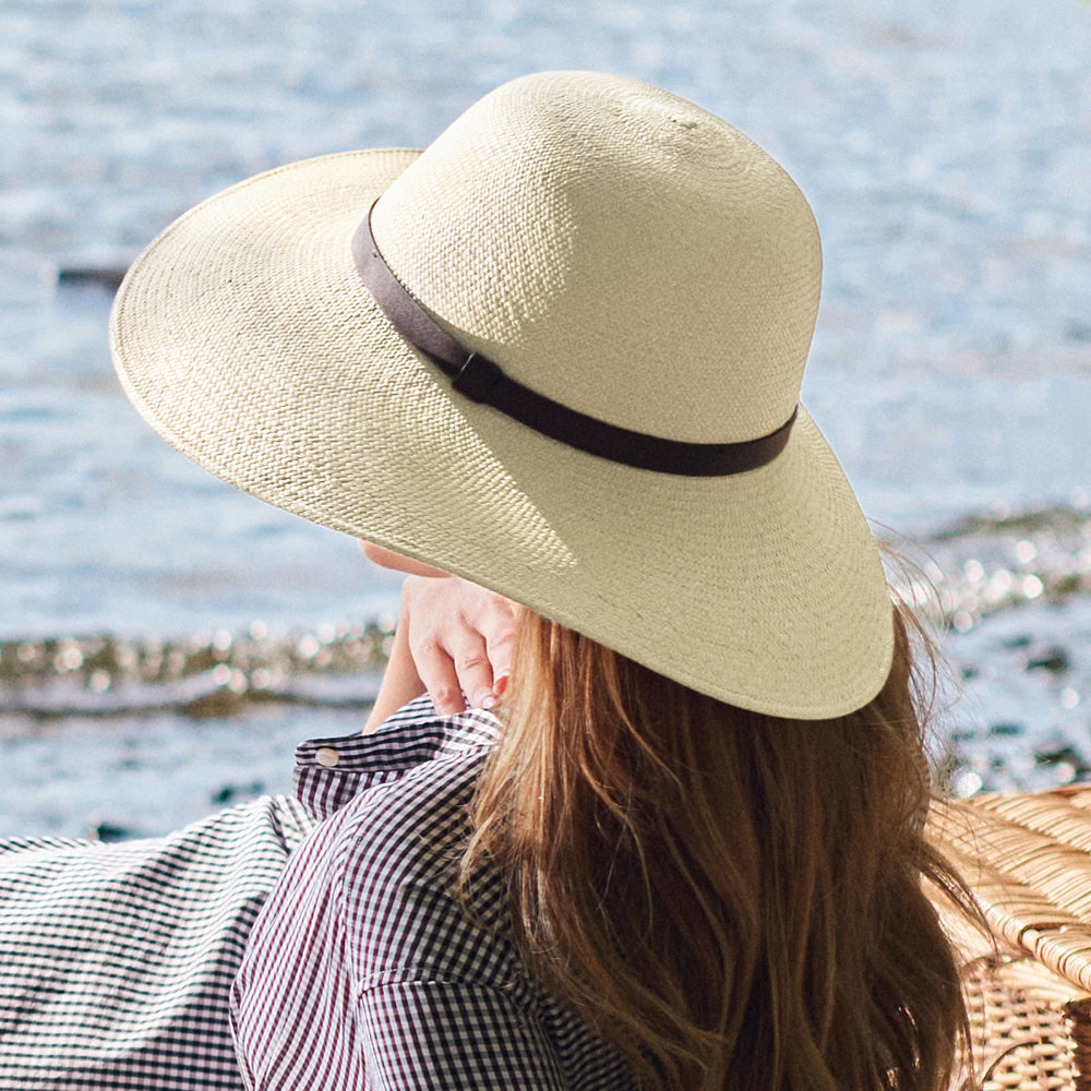 Sombrero de sol Panama mujeres Blenheim Big Brim de Failsworth - Natural