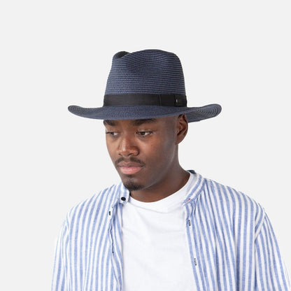Sombrero Fedora Aveloz de paja toyo de Barts - Azul Marino
