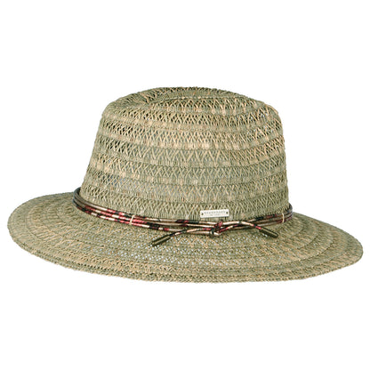Sombrero Fedora de paja con estampado de Seeberger - Natural