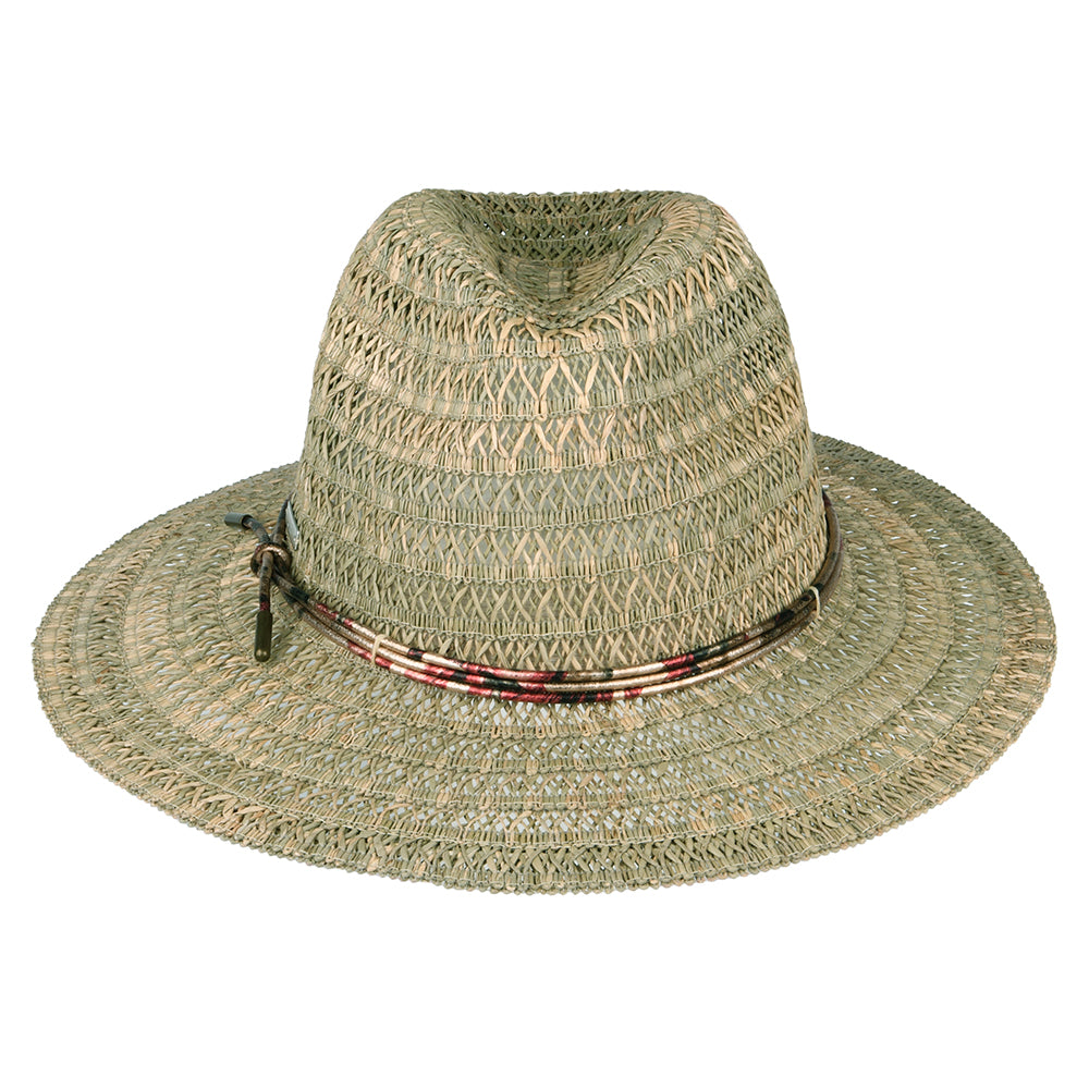 Sombrero Fedora de paja con estampado de Seeberger - Natural