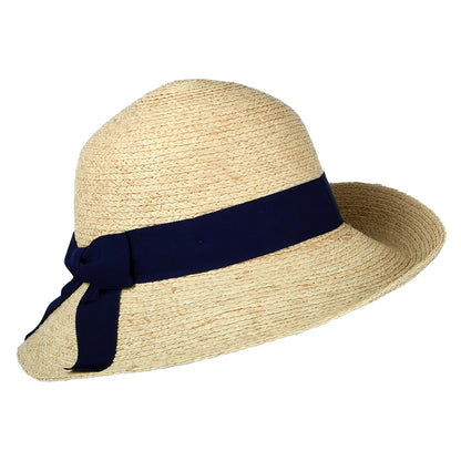 Sombrero de Sol Bronte de paja de Failsworth - Natural-Azul Marino