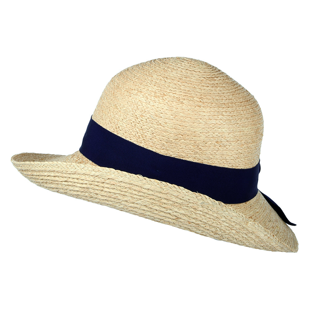 Sombrero de Sol Bronte de paja de Failsworth - Natural-Azul Marino