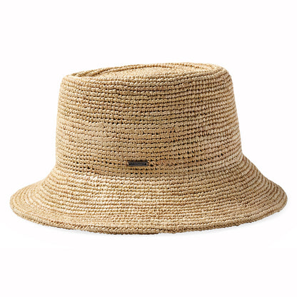 Sombrero de pescador Ellee plegable de paja de rafia a crochet de Brixton - Beige Arena