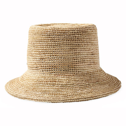 Sombrero de pescador Ellee plegable de paja de rafia a crochet de Brixton - Beige Arena