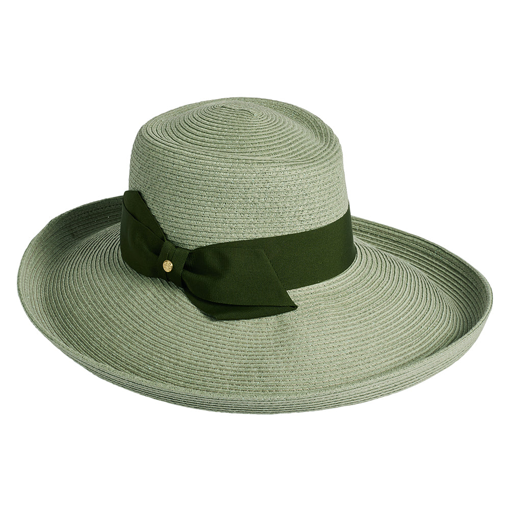 Sombrero de Sol Sissinghurst de paja con lazo azul marino de Failsworth - Salvia