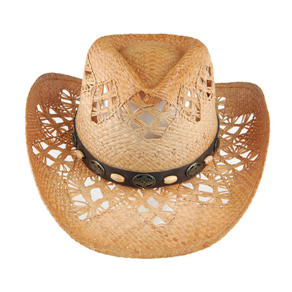 Sombrero Cowboy Annie Oakley de rafia de Sur la tête