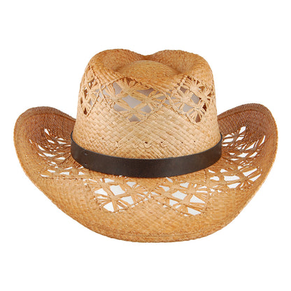 Sombrero Cowboy Annie Oakley de rafia de Sur la tête