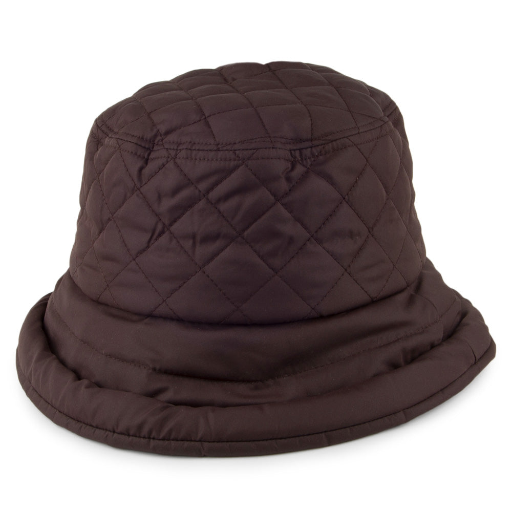 Sombrero de pescador mujeres Quilted Impermeable resistente al agua de Scala - Chocolate
