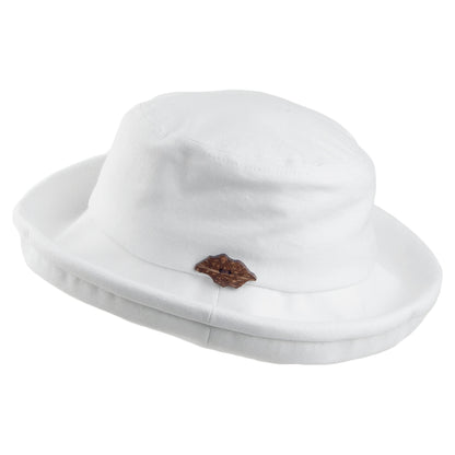 Sombrero de pescador Arbres plegable de lino-algodón de sur la tête - Blanco