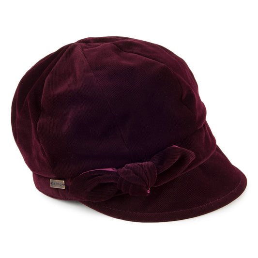 Gorra Baker Boy mujeres Adele de pana de Betmar - Burdeos