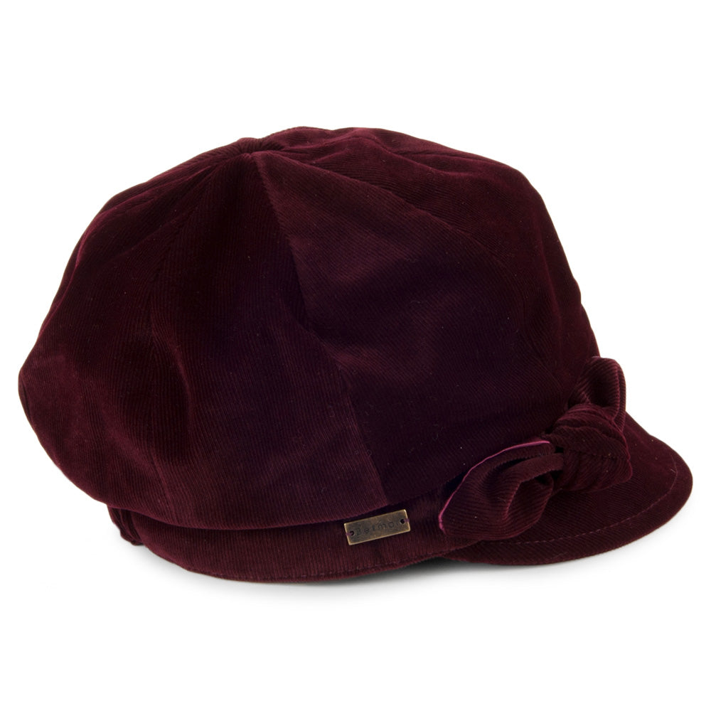Gorra Baker Boy mujeres Adele de pana de Betmar - Burdeos