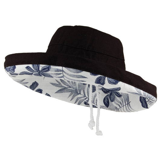 Sombrero Aninata plegable de algodón de Scala - Negro