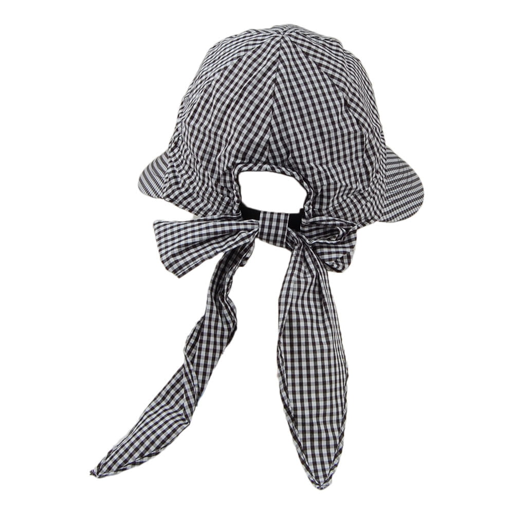 Visera Face Framer tela a cuadros de Betmar - Negro-Blanco