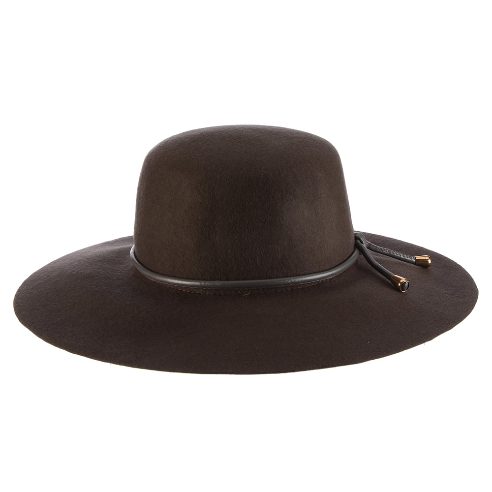 Sombrero Boater Adelle plegable de fieltro de lana de Scala - Pizarra