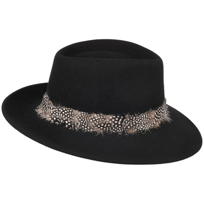 Sombrero Fedora Country pluma de Failsworth - Negro