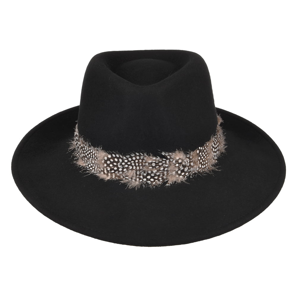 Sombrero Fedora Country pluma de Failsworth - Negro