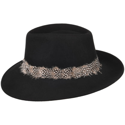 Sombrero Fedora Country pluma de Failsworth - Negro