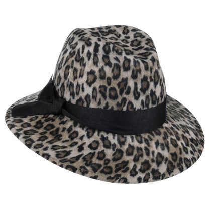 Sombrero Fedora mujeres impermeable de fieltro de lana Snow Leopard de Failsworth - Mezcla de grises