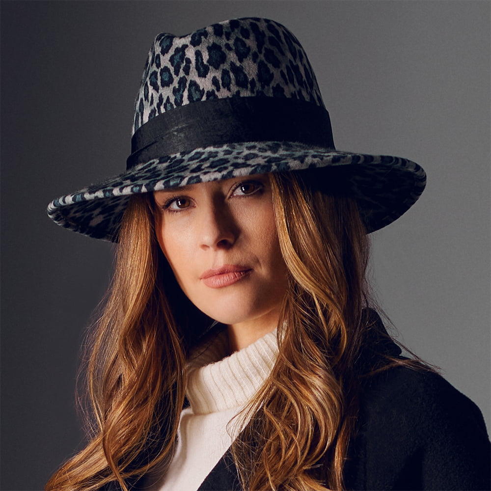 Sombrero Fedora mujeres impermeable de fieltro de lana Snow Leopard de Failsworth - Mezcla de grises