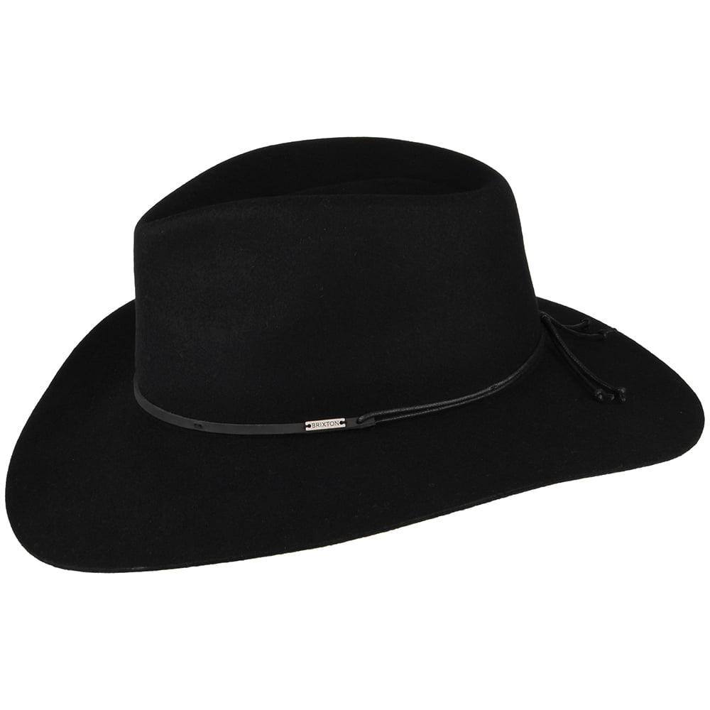 Sombrero Fedora Hailey de fieltro de lana de Brixton - Negro