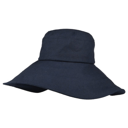 Sombrero de Sol Monaco plegable de lino-algodón para mujeres de sur la tête - Azul Marino
