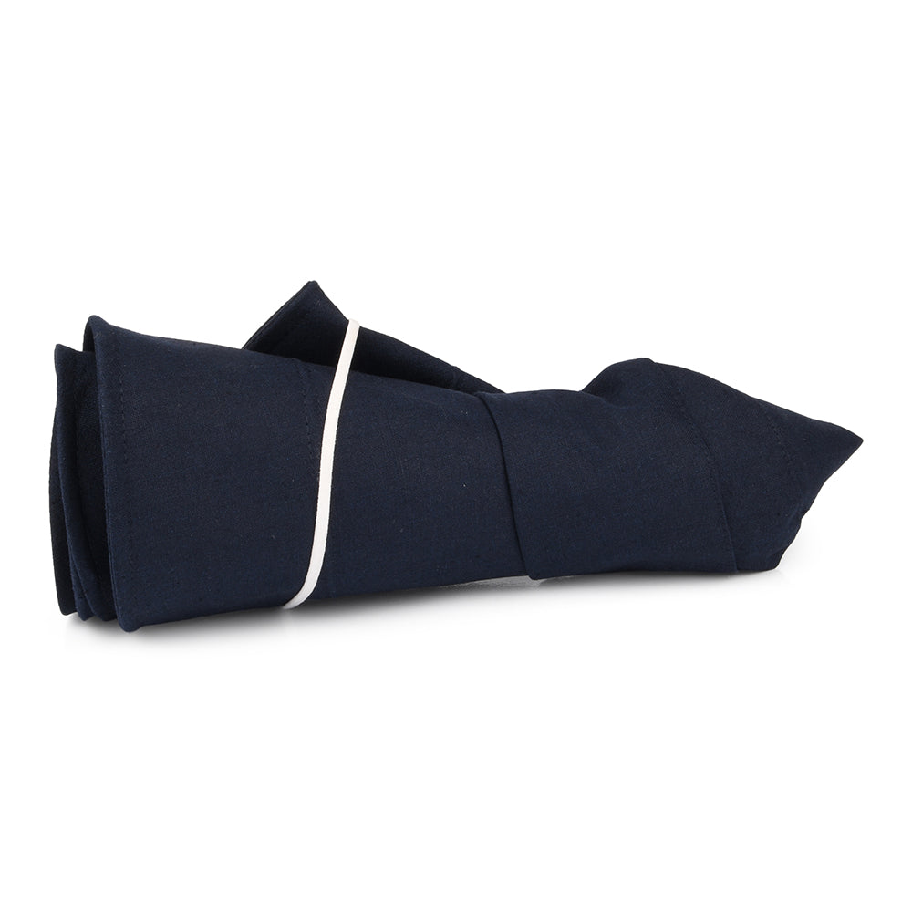 Sombrero de Sol Monaco plegable de lino-algodón para mujeres de sur la tête - Azul Marino