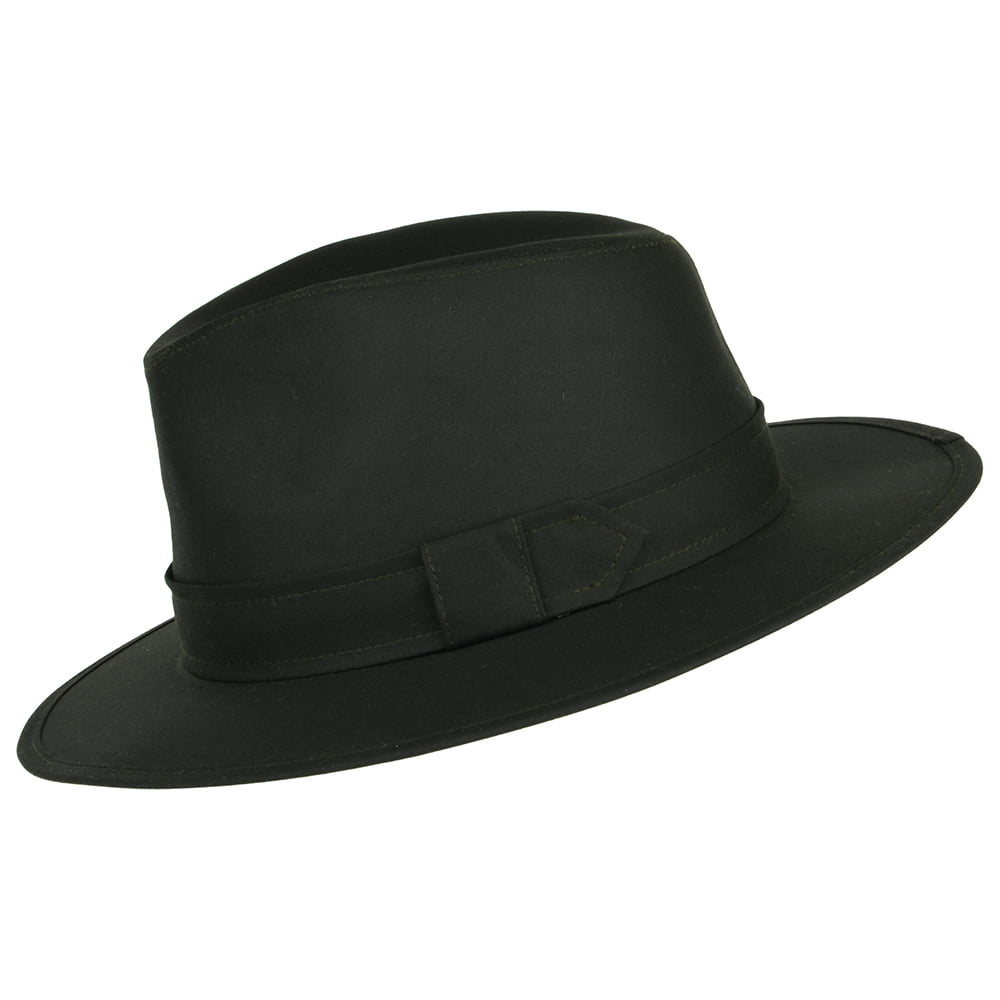 Sombrero Fedora Drifter de algodón encerado de Failsworth - Verde Oliva