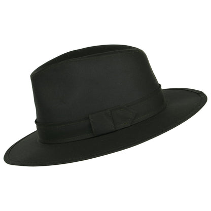 Sombrero Fedora Drifter de algodón encerado de Failsworth - Verde Oliva