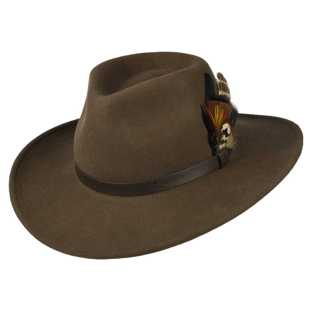 Sombrero Outback impermeable de fieltro de lana de Failsworth - Marrón