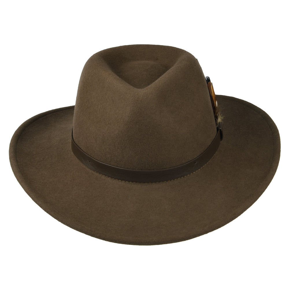 Sombrero Outback impermeable de fieltro de lana de Failsworth - Marrón