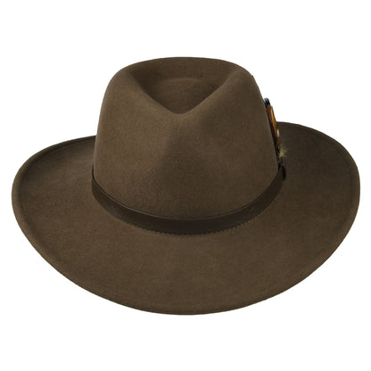 Sombrero Outback impermeable de fieltro de lana de Failsworth - Marrón