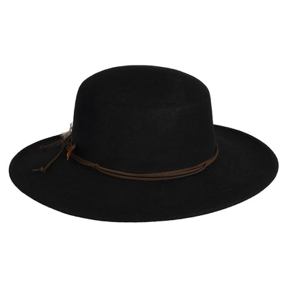Sombrero Boater Dunia de fieltro de lana de Scala - Negro