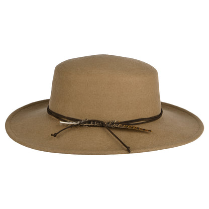 Sombrero Boater Dunia de fieltro de lana de Scala - Camel