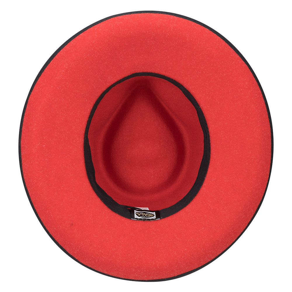 Sombrero Fedora Dillane Rancher de Scala - Negro-Rojo