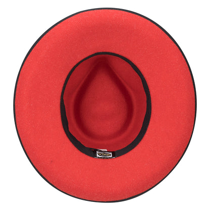 Sombrero Fedora Dillane Rancher de Scala - Negro-Rojo