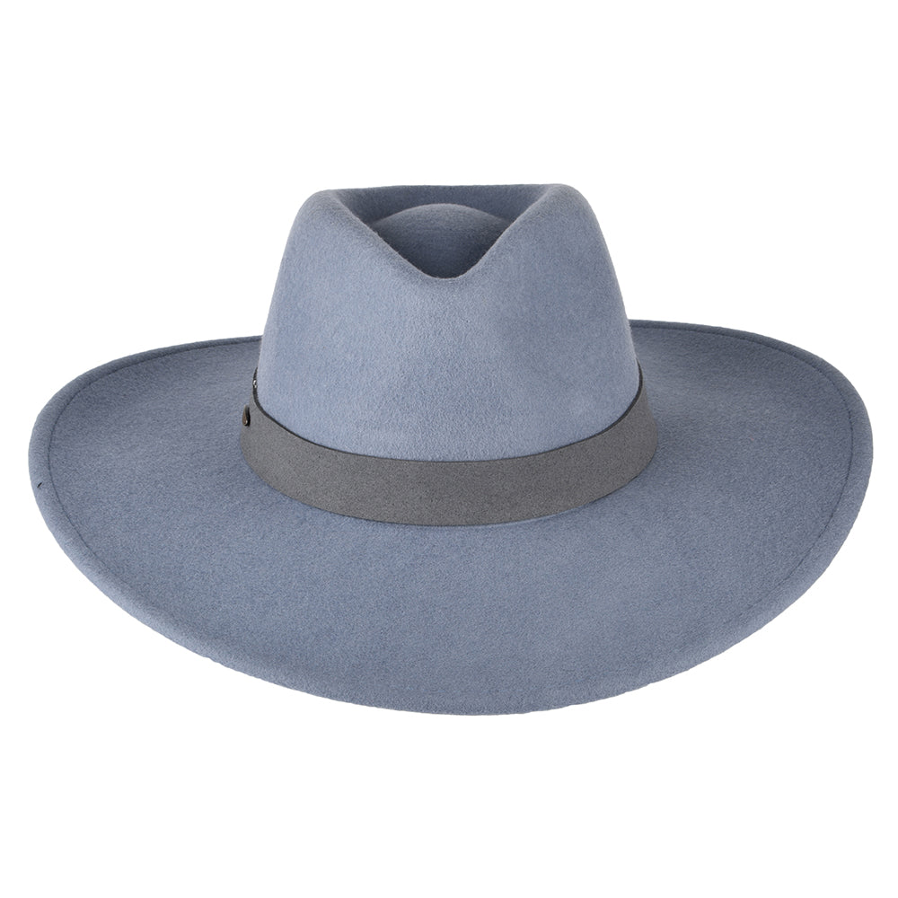 Sombrero Fedora Safari Inaki de fieltro de lana de Scala - Azul Ártico
