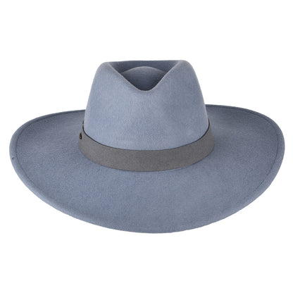 Sombrero Fedora Safari Inaki de fieltro de lana de Scala - Azul Ártico