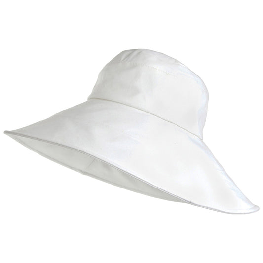 Sombrero de Sol Monaco plegable de lino-algodón para mujeres de sur la tête - Blanco