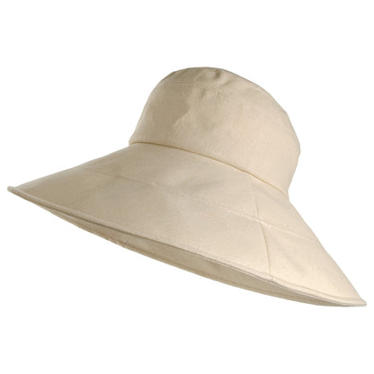Sombrero de Sol Monaco plegable de lino-algodón para mujeres de sur la tête - Beige